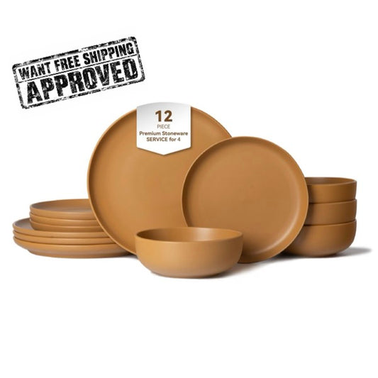12-Piece Stoneware Dinnerware Set – Service for 4