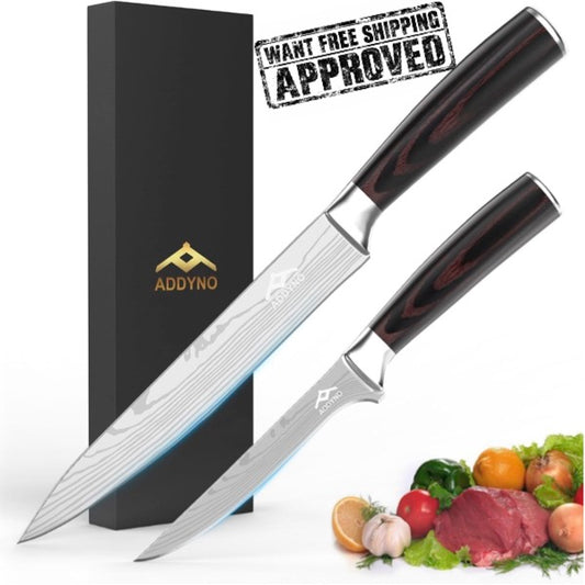 2-Piece High-Carbon Stainless Steel Kitchen Knife Set