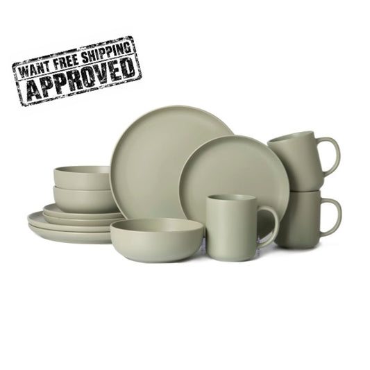 12-Piece Matte Stoneware Dinnerware Set with Mugs – Service for