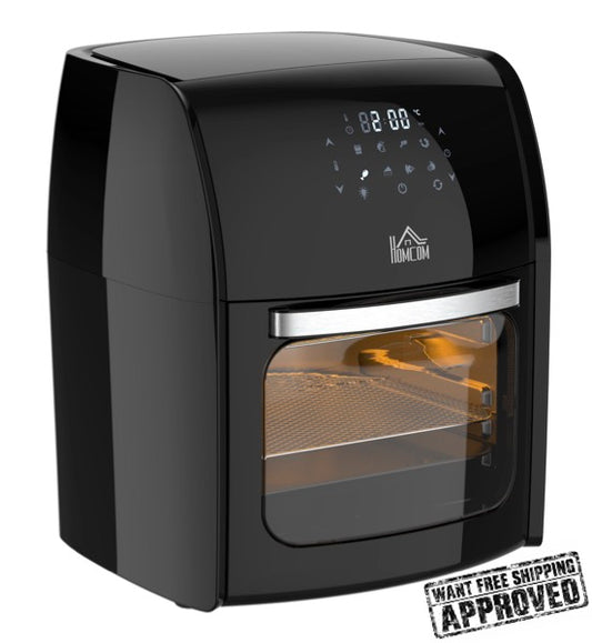 12L Digital Air Fryer Oven with Rotisserie & 8 Preset Modes